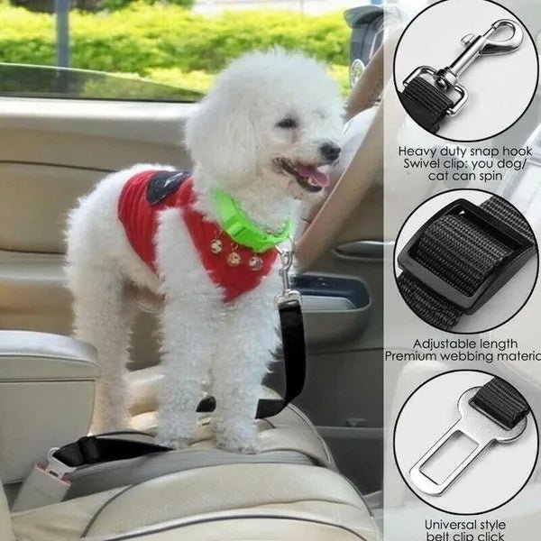 2 Pack Cat DOG PET Safety Seatbelt Car Vehicle Seat Belt Adjustable Harness Lead - pettspy