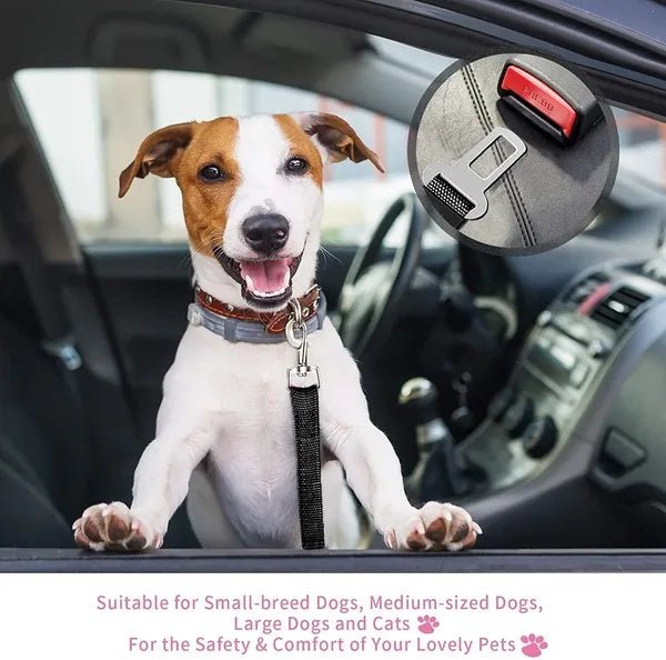 2 Pack Cat DOG PET Safety Seatbelt Car Vehicle Seat Belt Adjustable Harness Lead - pettspy