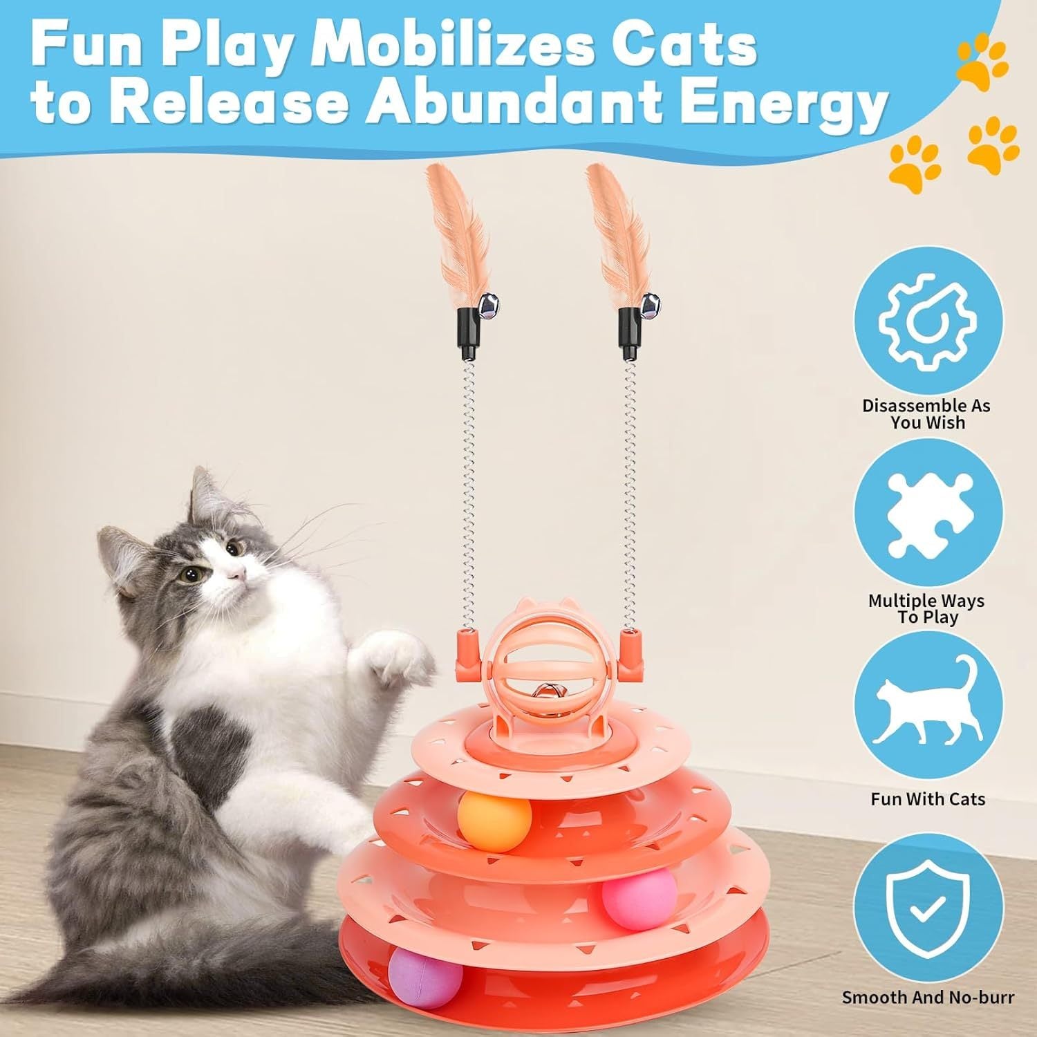 Interactive Indoor Cat Toys & Puzzle Balls for Kittens