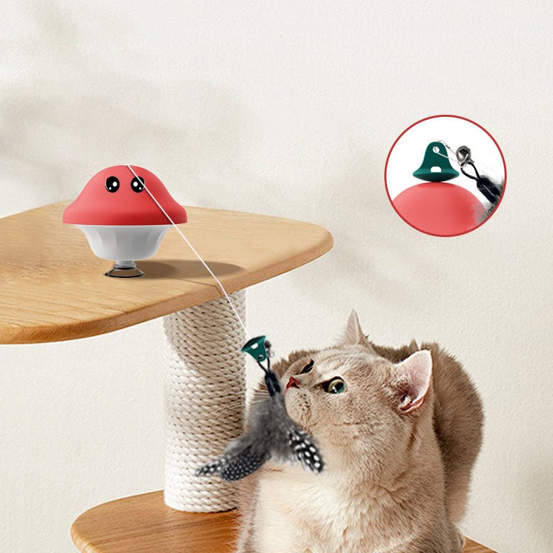 Cat Wand Suction Cup Pet Movement Playing Toy - pettspy