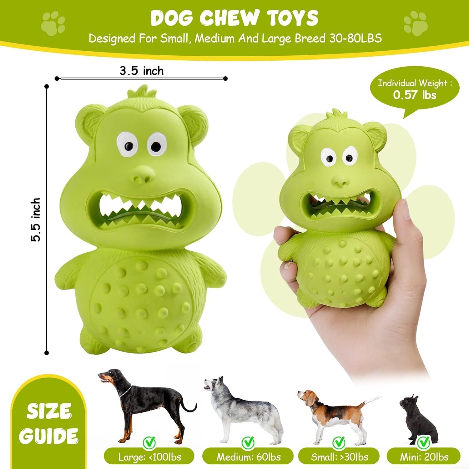 Indestructible Natural Rubber Toys for Chewers - pettspy