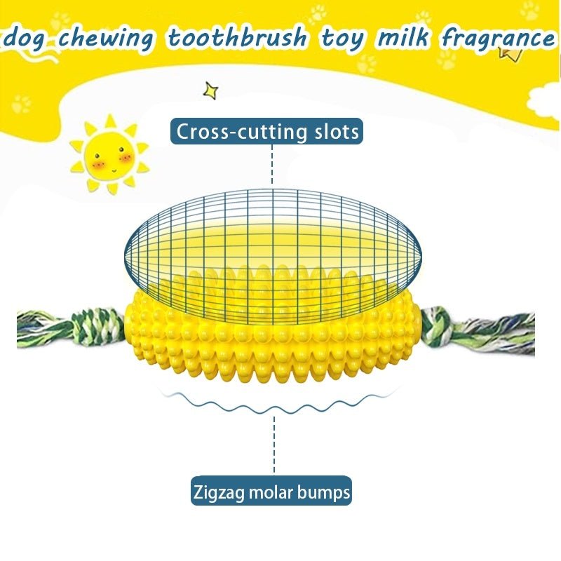 Interactive Corn Dog Chew Toy and Toothbrush - pettspy