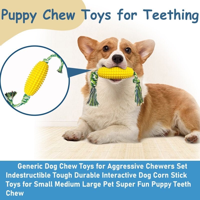 Interactive Corn Dog Chew Toy and Toothbrush - pettspy