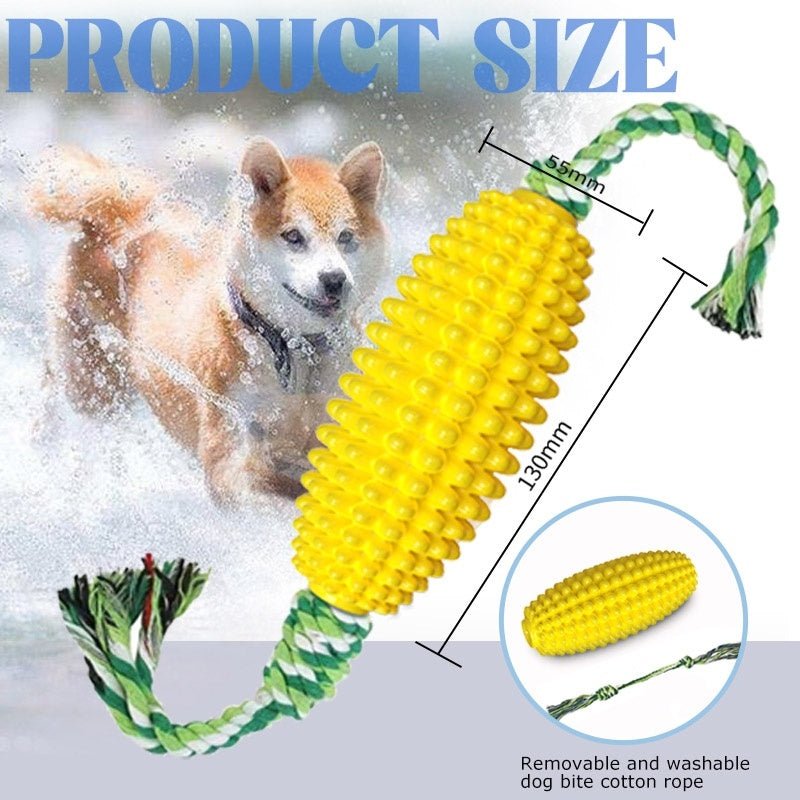 Interactive Corn Dog Chew Toy and Toothbrush - pettspy
