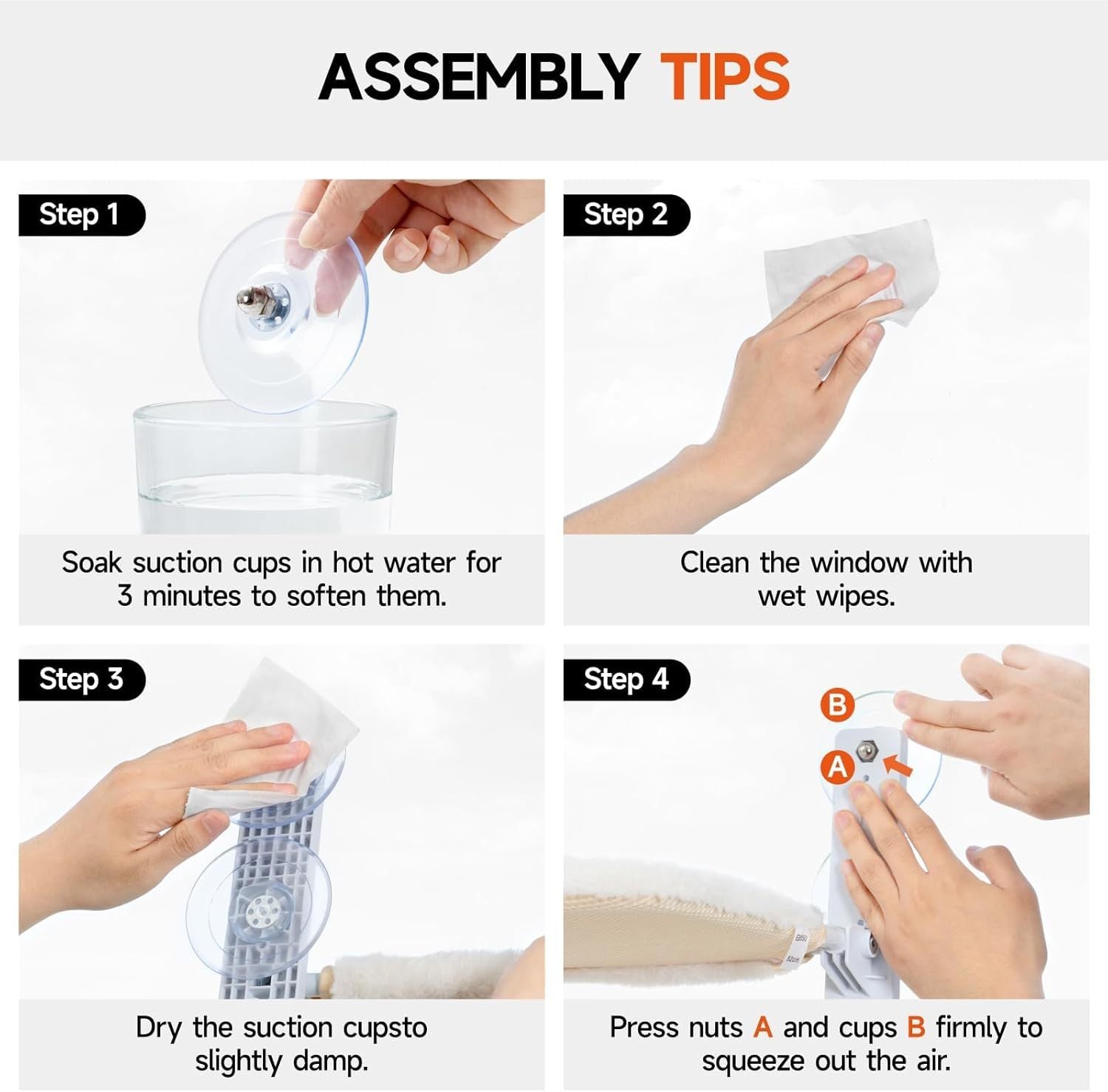 MEWOOFUN Cat Window Perch - Foldable Steel Frame Hammock With Removable Mat For Indoor Cats, Large White Window Seat, Supports 25 Lbs - pettspy