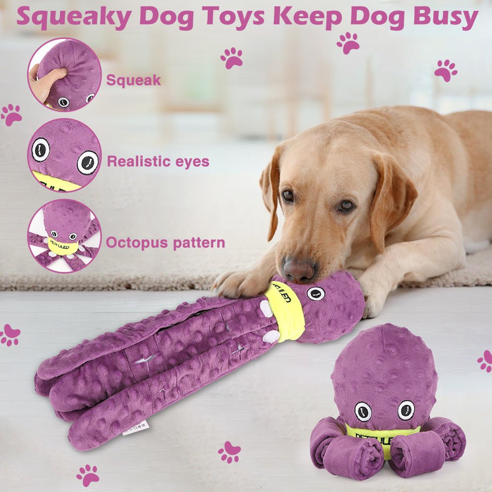 Plush Octopus Snuffle Toy for Dogs - Interactive Puzzle and Slow Feeder - pettspy