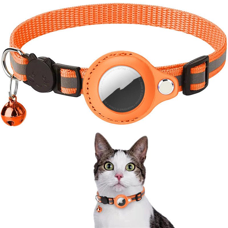 Reflective Collar Waterproof Holder Case For Airtag Air Tag Airtags Protective Cover Cat Dog Kitten Puppy Nylon Collar - pettspy