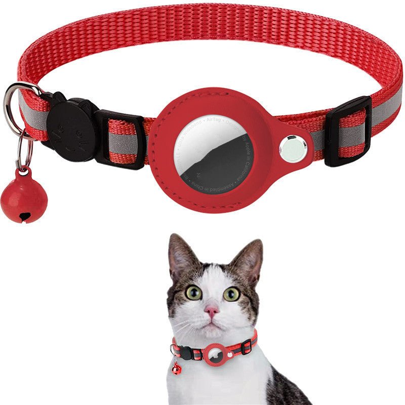 Reflective Collar Waterproof Holder Case For Airtag Air Tag Airtags Protective Cover Cat Dog Kitten Puppy Nylon Collar - pettspy