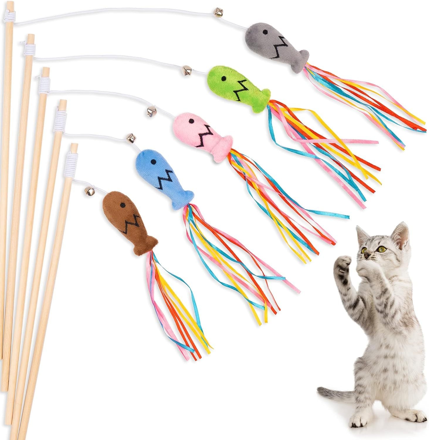 Wand Toys Interactive Cat Toys With Catnip Fish - pettspy