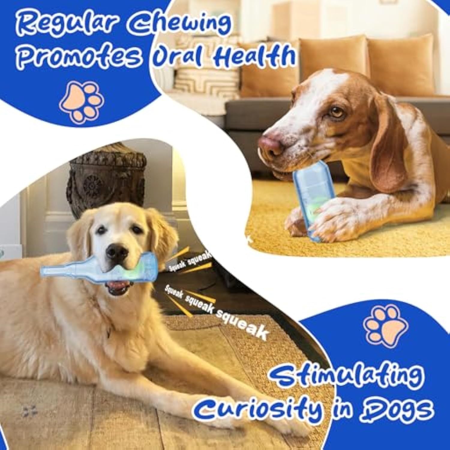 Water Bottle Dog Toy Squeaky Dog Toys For Aggressive Chewers - pettspy