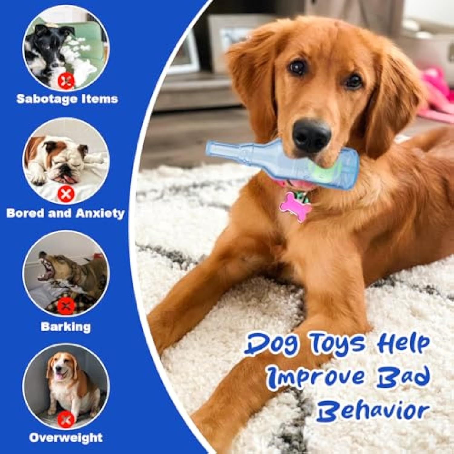 Water Bottle Dog Toy Squeaky Dog Toys For Aggressive Chewers - pettspy