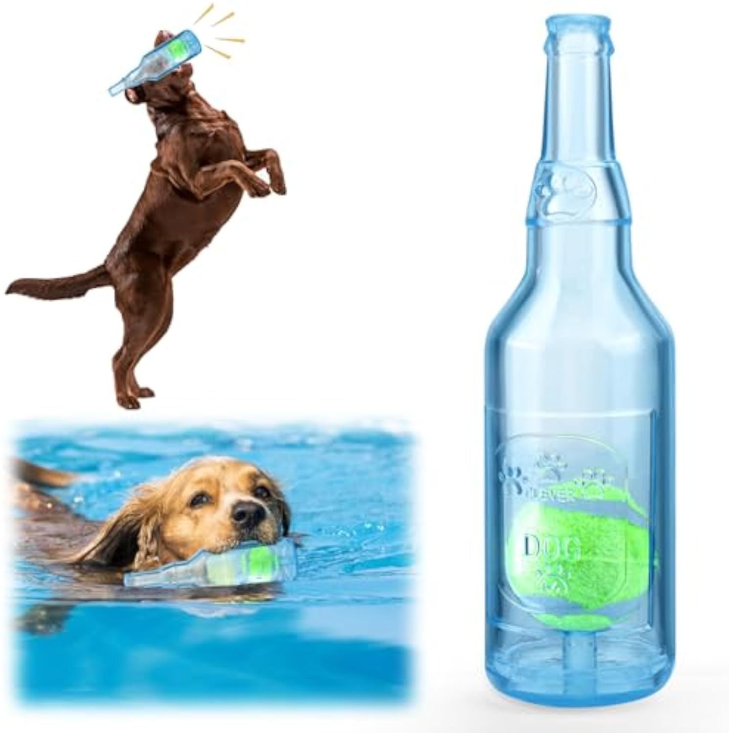 Water Bottle Dog Toy Squeaky Dog Toys For Aggressive Chewers - pettspy