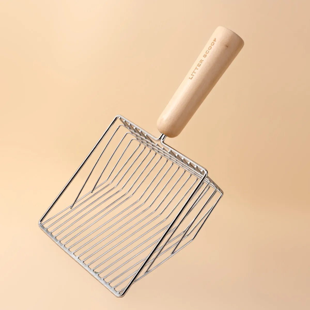 Wood Handle Metal Cat Litter Shovel - pettspy